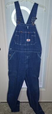 Vintage Round House Mens Denim Overalls Bibs 38x29